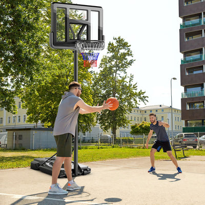 Heavy Duty Basketball Net with Fillable Base Stand & Wheels for Transportation