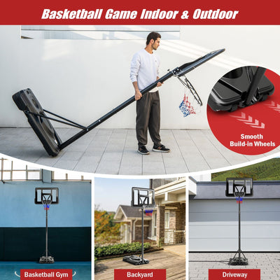 Basketball Net and Stand with Built-in Transport Wheels for Easy Relocation and Storage