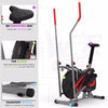 2-in-1 Cross Trainer & Exercise Bike with Large Seat and Transport Wheels