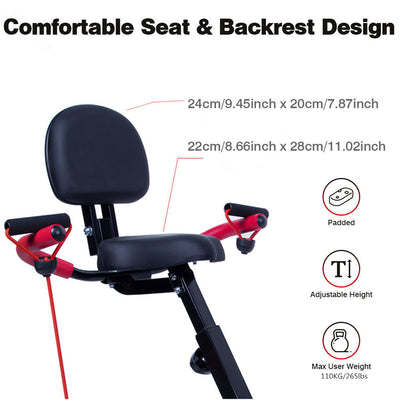 Home Exercise Bike with Comfortable Padded Seat and Backrest for Ergonomic Workout 