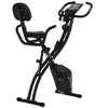 2-in-1 Upright Folding Exercise Bike with Magnetic Resistance and Bands