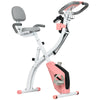 2-in-1 Upright and Recumbent Exercise Bike with Adjustable Resistance Pink