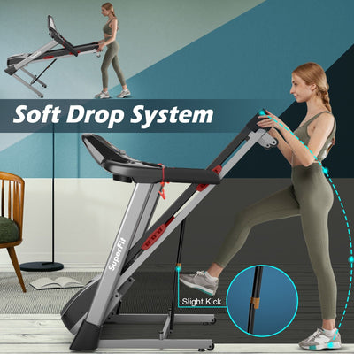 Home Treadmill with Hydraulic Soft Drop System