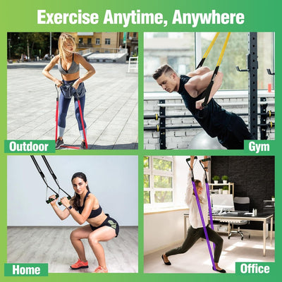 Exercise Anywhere, Anytime with a Portable Resistance Band Set with 4 Different Resistance Levels