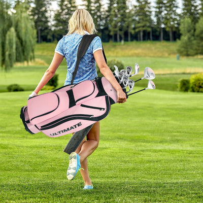 Women's Pink Golf Set with 9 Piece Clubs and Golf Bag