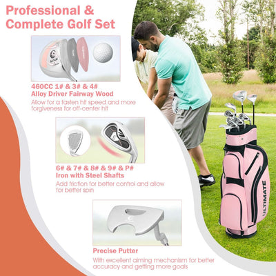 Professional Golf Club Set with Driver, Putter, Wedge, Wood, Iron Clubs