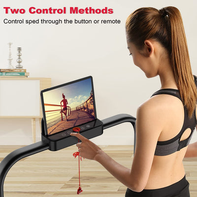 Treadmill with Handlebar Controls and Multimedia Stand