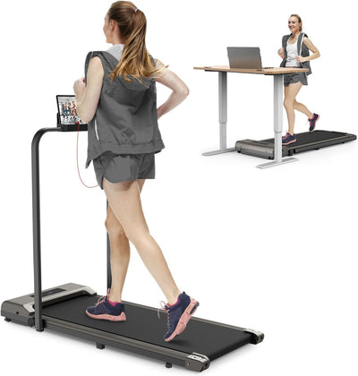 Adjustable 2.5HP Under Desk Folding Treadmill Grey