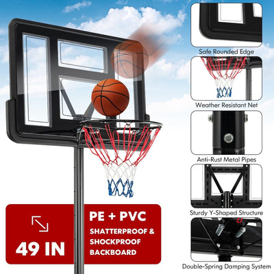 Weather Resistant Basketball Net with Shockproof Backboard