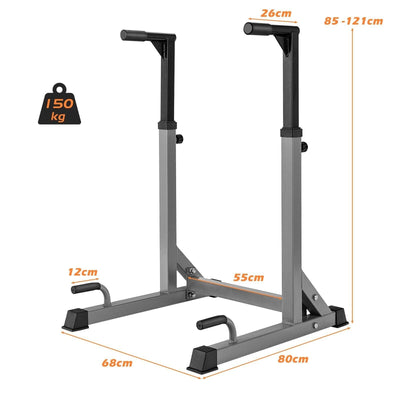 Adjustable Dip Stand with Push Up Bars Dimensions