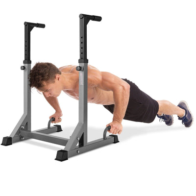 Adjustable Dip Stand with Integrated Push Up Bars