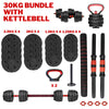 30kg Adjustable Free Weight Set with Kettlebell