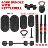 40kg Adjustable Free Weight Set with Kettlebell