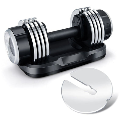 Adjustable Black and Chrome Dumbbell Set