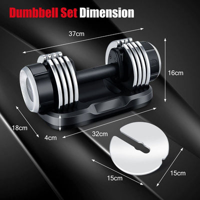 Dumbbell Set Dimensions