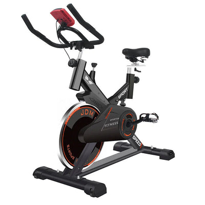 Indoor Exercise Spin Bike with Adjustable Resistance and LCD Display