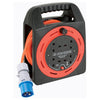 Mains Reel with 3-Pin 16A Plug to 4 x Socket for Caravan and Camping 15m