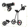 Folding 3-Wheel Golf Bag Push Cart Trolley Dimensions