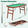 Folding Billiards Pool Table Set Dimensions