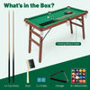 Folding Pool Table Set with 16 Balls 1 Triangle 2 Chalk 1 Brush 2 Cues