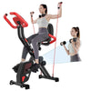  Folding Magnetic Exercise Bike with Resistance Bands & LCD Monitor