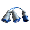 Generator Power Splitter Cable - 32A Plug to Twin 32A Sockets