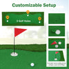 Customisable Golf Practice Mat with 3 Removable Grass Plugs, Cups and Flags