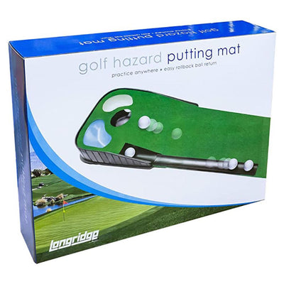 Longridge Golf Hazard Putting Mat with Obstacles and Rollback Features