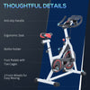 HOMCOM Exercise Bike Features Adjustable Seat and Handlebars with Toe Cages and Transport Wheels