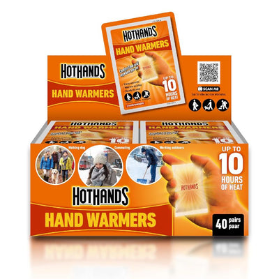 HOTHANDS Hand Warmers - Box of 40 Pairs with 10+ Hours of Heat