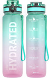 Hydro Sports Motivational Leak-Proof Water Bottle with Measurements & Timings in Bubble Gum - 1000ml