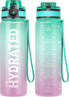 Hydro Sports Motivational Leak-Proof Water Bottle with Measurements & Timings in Bubble Gum - 500ml