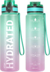 Hydro Sports Motivational Leak-Proof Water Bottle with Measurements & Timings in Bubble Gum - 750ml