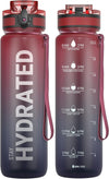 Hydro Sports Motivational Leak-Proof Water Bottle with Measurements & Timings in Dark Rainbow - 1000ml