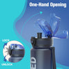 Hydro Water Bottle with Quick-Release One-Handed Re-lockable Lid