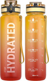 Hydro Sports Motivational Leak-Proof Water Bottle with Measurements & Timings in Fire - 1000ml