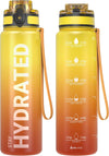 Hydro Sports Motivational Leak-Proof Water Bottle with Measurements & Timings in Fire - 750ml