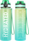 Hydro Sports Motivational Leak-Proof Water Bottle with Measurements & Timings in Green Mint - 500ml