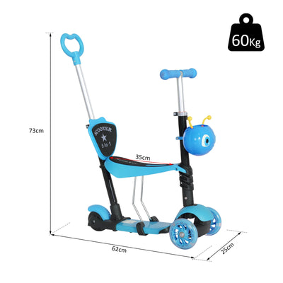 Kids Scooter with 3 Wheels & Removable Seat Dimensions