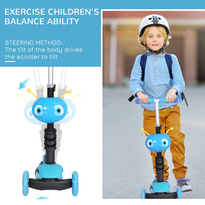 Children's Exercise Scooter in Blue for Developing Balance and Coordination