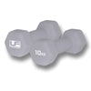 Ladies Hex Rubber Dumbbells (Pair) 10kg in Silver