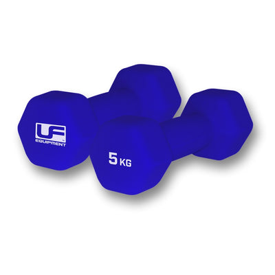 Ladies Hex Rubber Dumbbells (Pair) 5kg in Blue