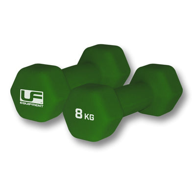 Ladies Hex Rubber Dumbbells (Pair) 8kg in Bottle