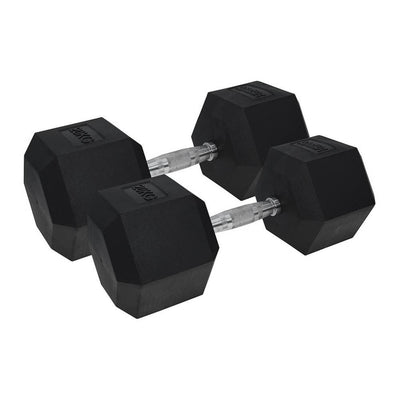 PRO Hex Rubber Dumbbells 20kg Pair