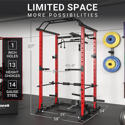 Power Rack & Squat Cage Pulley System Dimensions