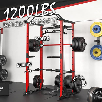 Power Cage Squat Rack 1200lbs Weight Capacity