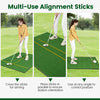 3-in-1 Golf Practice Mat with Alignment Sticks