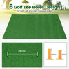 Green Practice Mat for Golf with 6 Golf Tee Holes