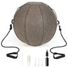 Exercise Ball with Bands and Felt Cover Brown