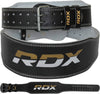 RDX Leather Weight Lifting Belt Black & Gold 4 Inch